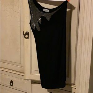 One shoulder black dress